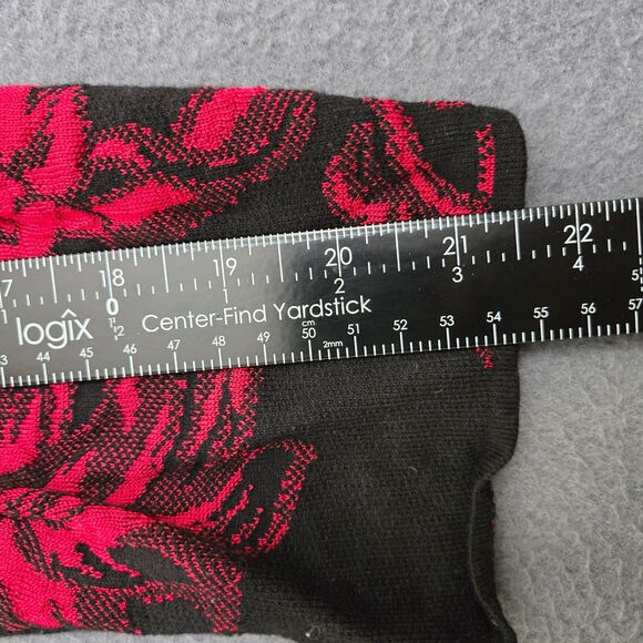 Chico's Women 1 US M Baroque Print Zip Back Mock Neck Black Red Floral Sweater - Picture 5 of 9